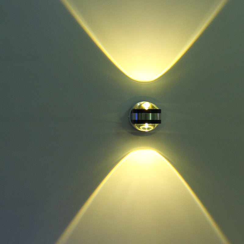 Moderner Kreis auf und ab LED Wandleuchter Kristall 2 Lichter Wandlampen