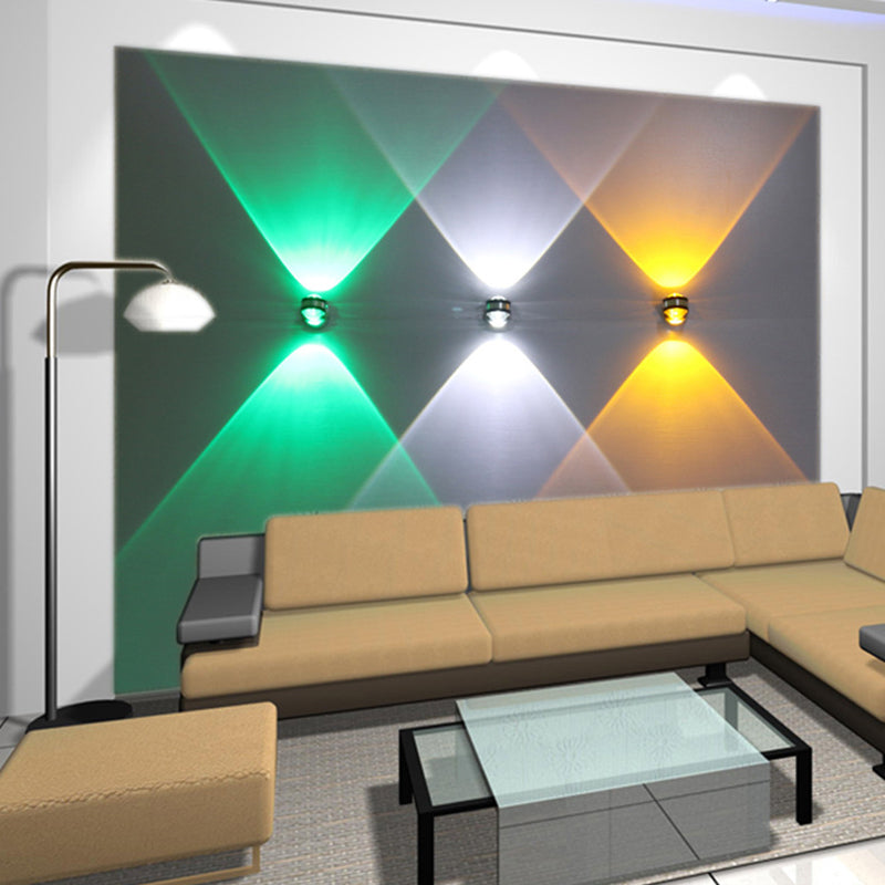 Moderner Kreis auf und ab LED Wandleuchter Kristall 2 Lichter Wandlampen