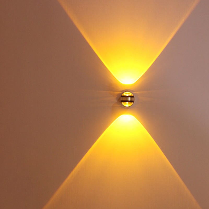 Moderner Kreis auf und ab LED Wandleuchter Kristall 2 Lichter Wandlampen