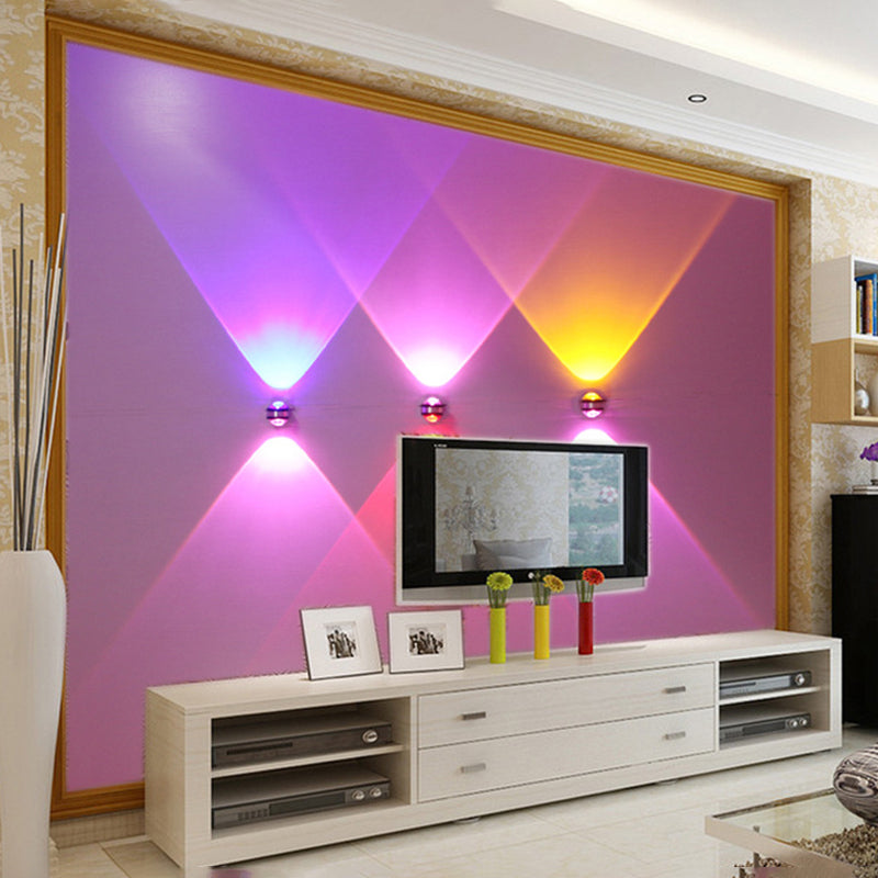 Modern Circle Up and Down LED Wall Sconce Crystal 2 Lights Wall Lamps