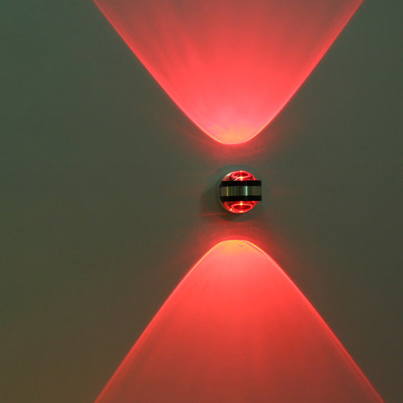 Moderner Kreis auf und ab LED Wandleuchter Kristall 2 Lichter Wandlampen