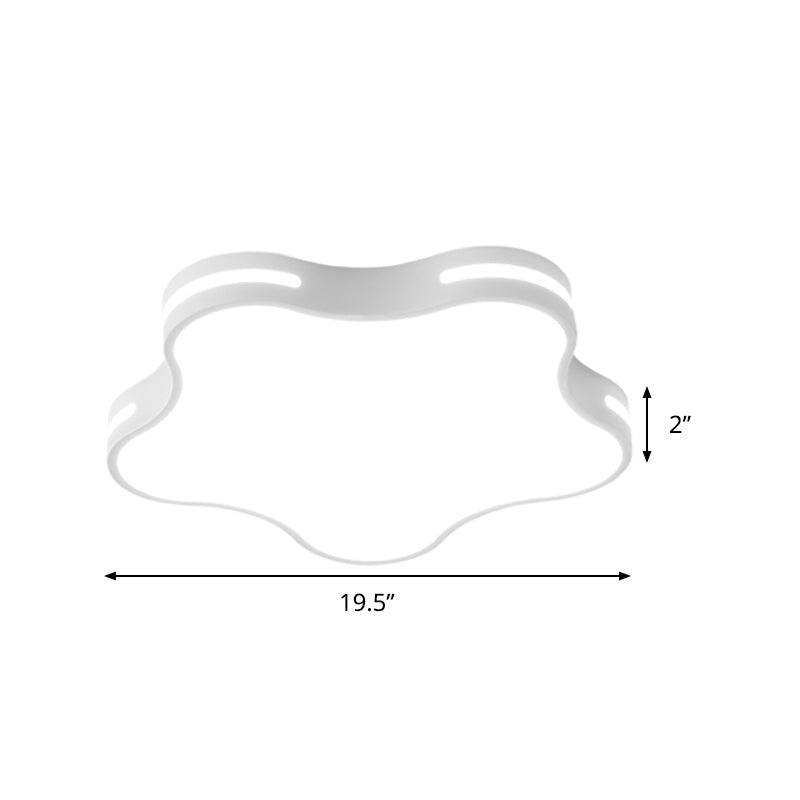 Minimalistische Star Flush Mount Light 19.5" Brede Acryl LED Plafond Flushmount in Wit