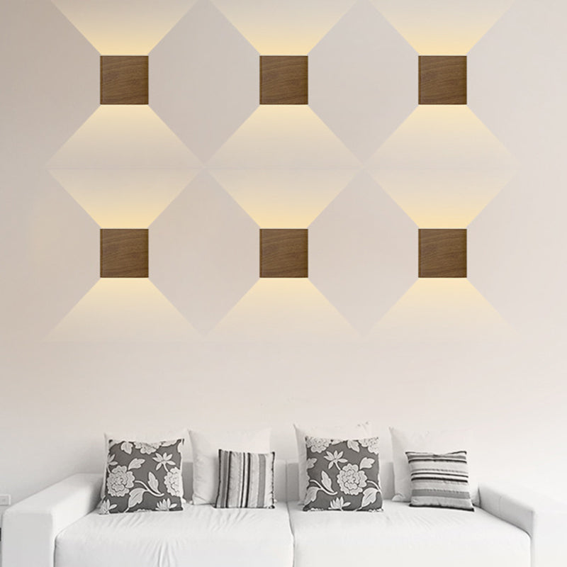 Modern Minimalist Style Square Up and Down LED Wall Sconce Metal 2 Lights Sconce Lights