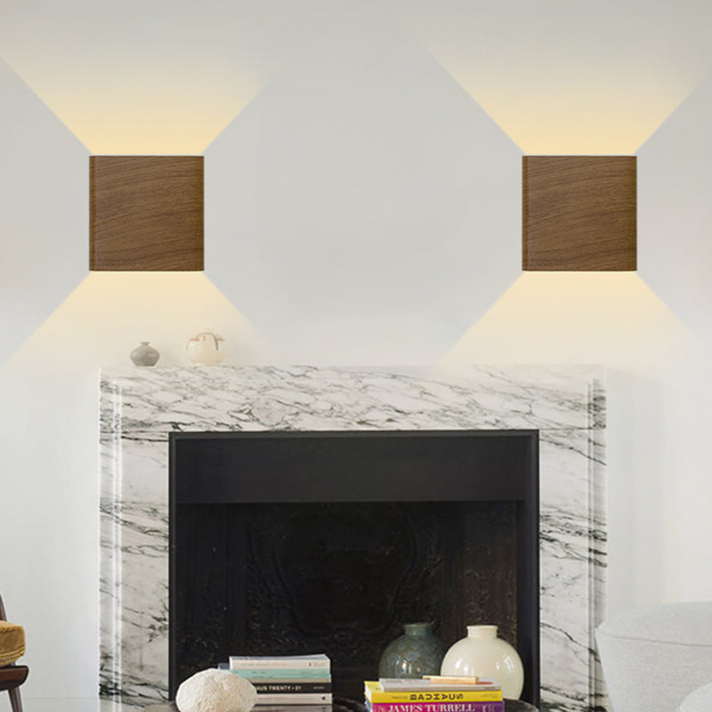 Moderno Minimalista de estilo Minimalista cuadrado y abajo de la pared LED Splach Metal 2 luces apliques