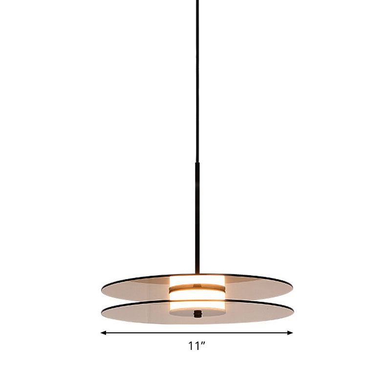Tan Glass Disc Hanging Light Fixture Nordic 1 Light Pendant Ceiling Light for Dining Room