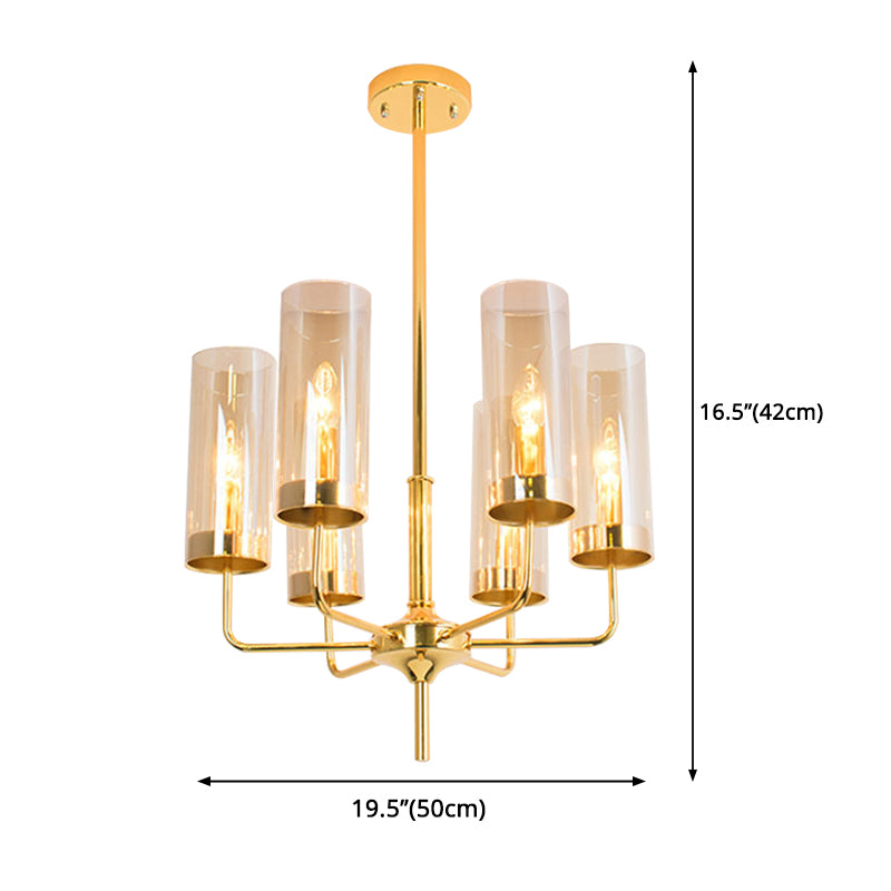 Traditional 6 Lights Golden Chandelier for Livinig Room