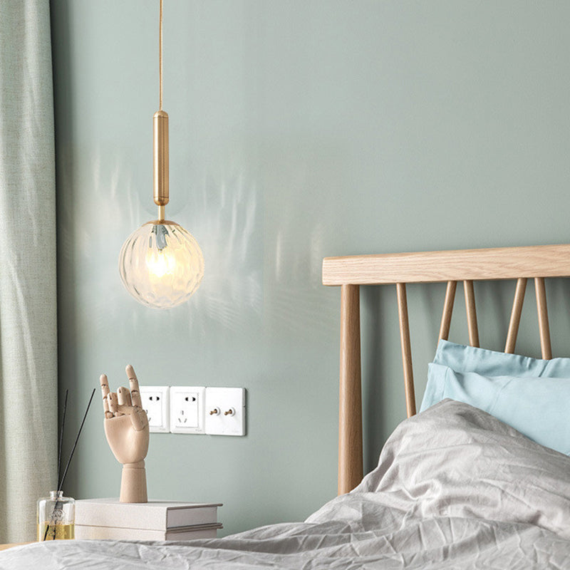 Kit d'éclairage de verre à balle claire à balle moderne 1 pendentif de tête en noir / laiton