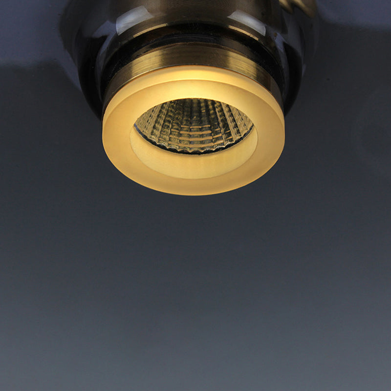 Lámpara de suspensión de cúpula contemporánea vidrio ahumado 1 luz de techo colgante de bombilla en luz cálida/blanca