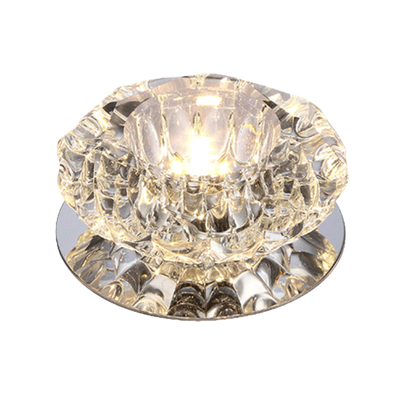 Plafonnier encastré ultra fin en cristal moderne pour salon