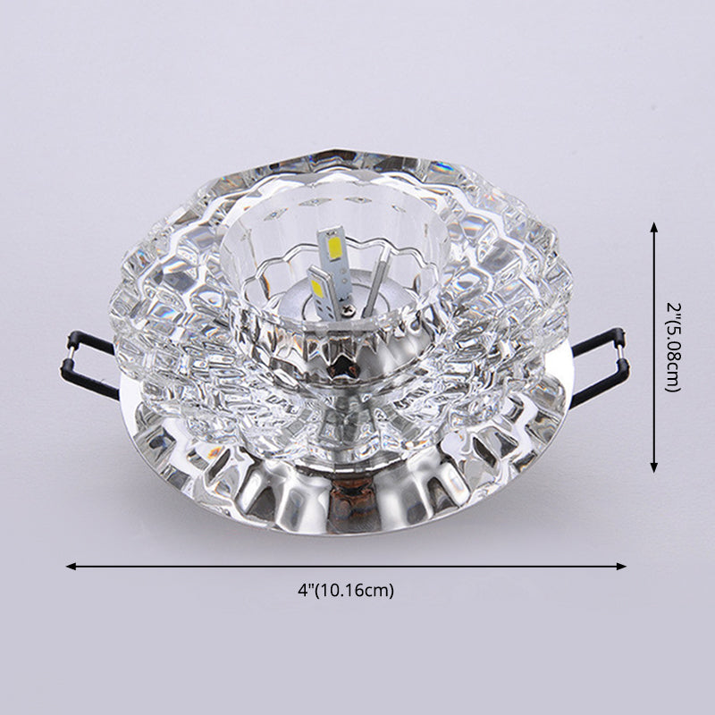 Plafonnier encastré ultra fin en cristal moderne pour salon