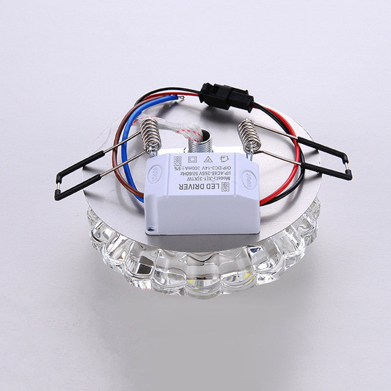 Plafonnier encastré ultra fin en cristal moderne pour salon