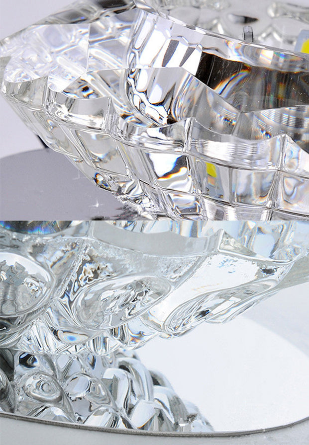 Plafonnier encastré ultra fin en cristal moderne pour salon