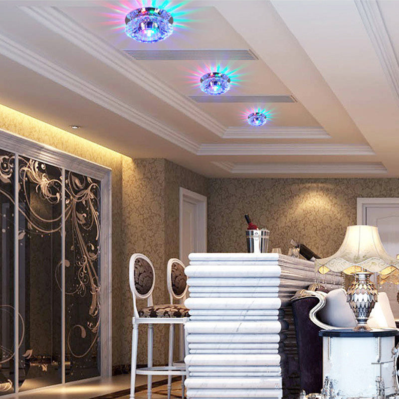 Ultra Thin Flush Mount Ceiling Light Fixture Modern Crystal Flushmount for Living Room