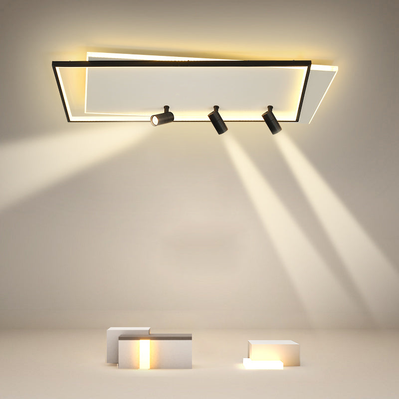Ultra-dunne Flush Plafond Verlichting Nieuwe Moderne Metal Flush Mount in zwart voor de woonkamer