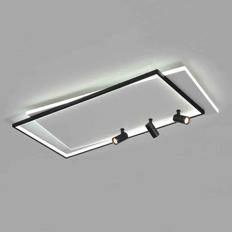 Ultra-dunne Flush Plafond Verlichting Nieuwe Moderne Metal Flush Mount in zwart voor de woonkamer