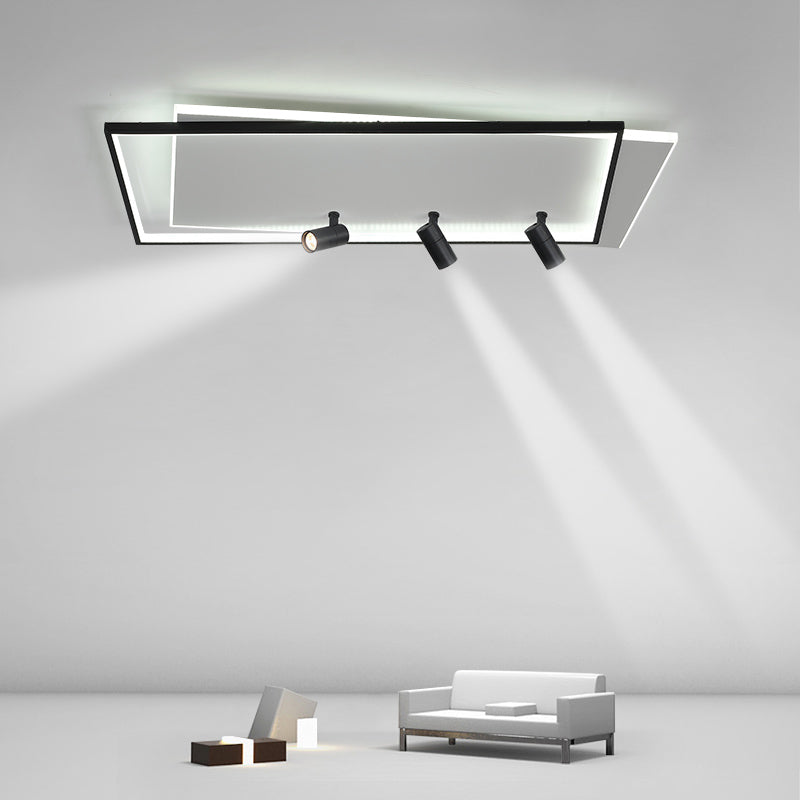 Ultra-dunne Flush Plafond Verlichting Nieuwe Moderne Metal Flush Mount in zwart voor de woonkamer