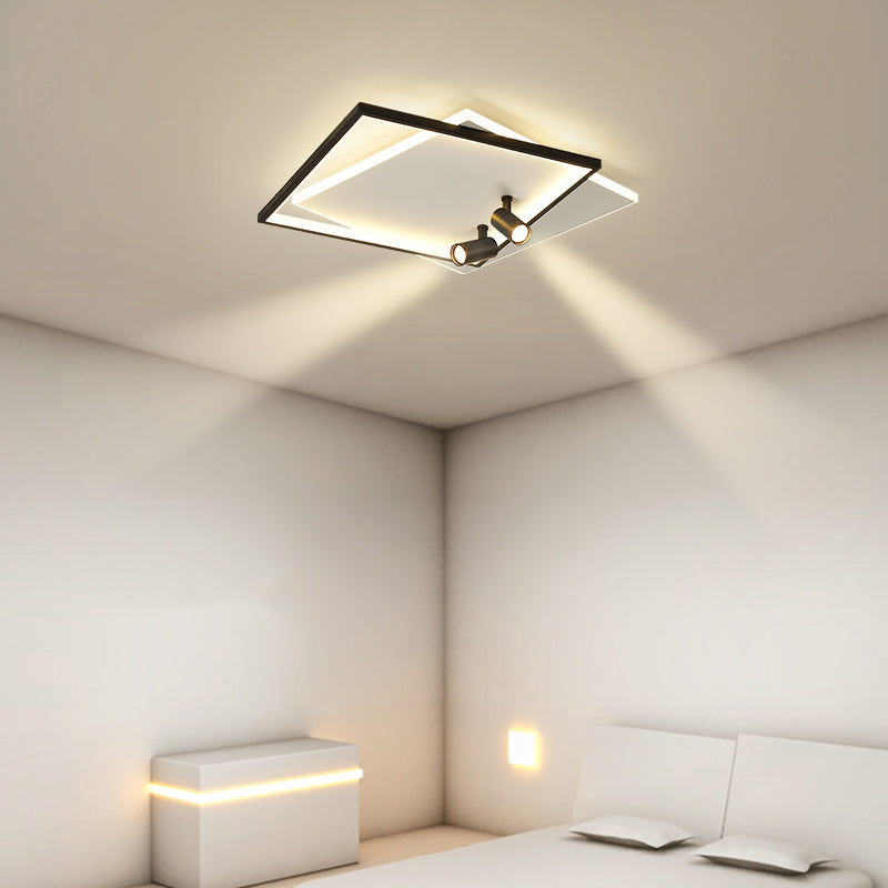 Ultra-dunne Flush Plafond Verlichting Nieuwe Moderne Metal Flush Mount in zwart voor de woonkamer