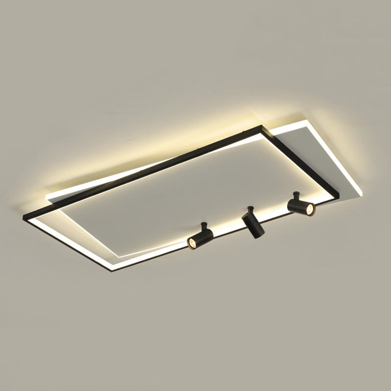 Ultra-dunne Flush Plafond Verlichting Nieuwe Moderne Metal Flush Mount in zwart voor de woonkamer