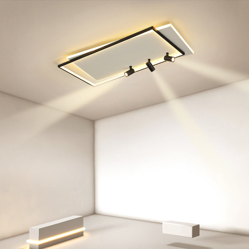 Ultra-thin Flush Ceiling Lights New Modern Metal Flush Mount in Black for Living Room