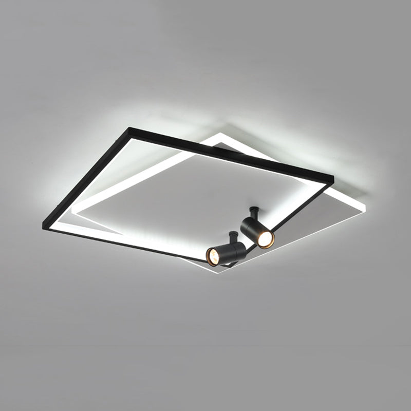 Ultra-dunne Flush Plafond Verlichting Nieuwe Moderne Metal Flush Mount in zwart voor de woonkamer
