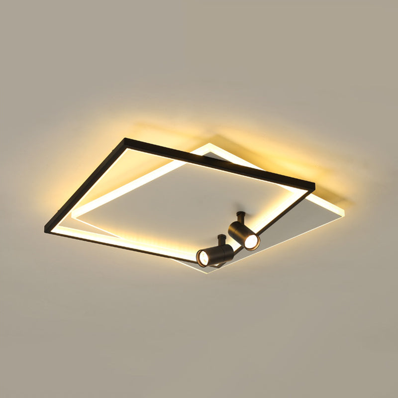 Ultra-dunne Flush Plafond Verlichting Nieuwe Moderne Metal Flush Mount in zwart voor de woonkamer