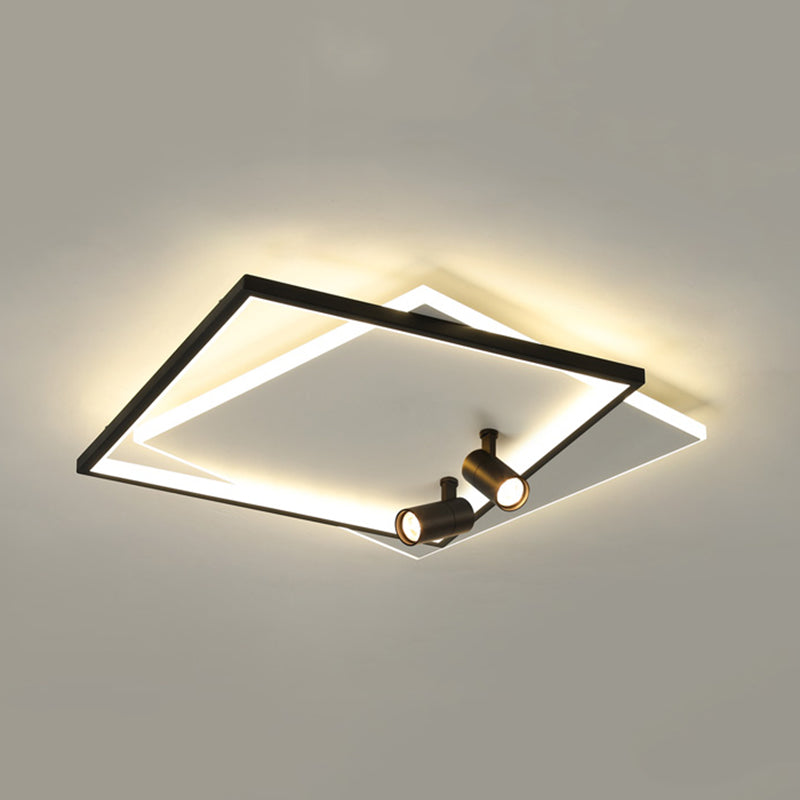 Ultra-dunne Flush Plafond Verlichting Nieuwe Moderne Metal Flush Mount in zwart voor de woonkamer