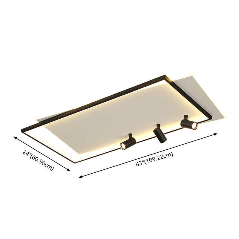 Ultra-dunne Flush Plafond Verlichting Nieuwe Moderne Metal Flush Mount in zwart voor de woonkamer
