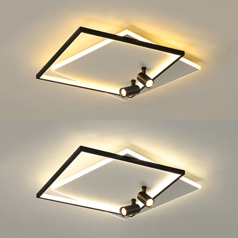 Ultra-dunne Flush Plafond Verlichting Nieuwe Moderne Metal Flush Mount in zwart voor de woonkamer