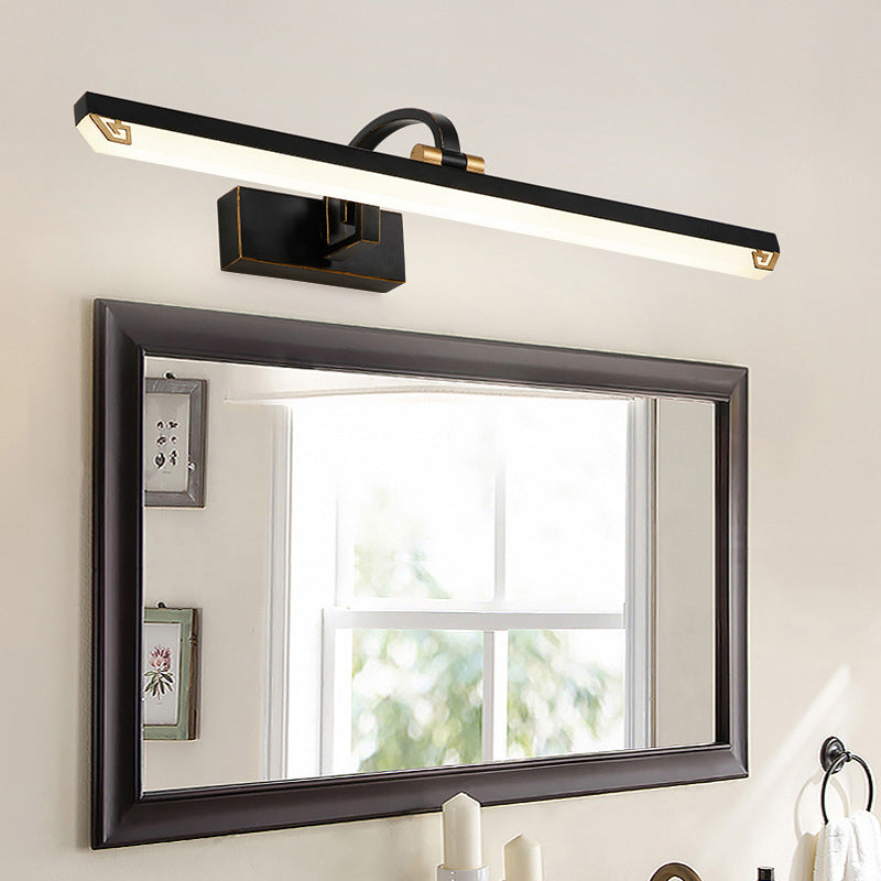 Vintage Simplicity Rectangle Vanity Light Fixture Acrylic Wall Lighting Fixtures for Bathroom