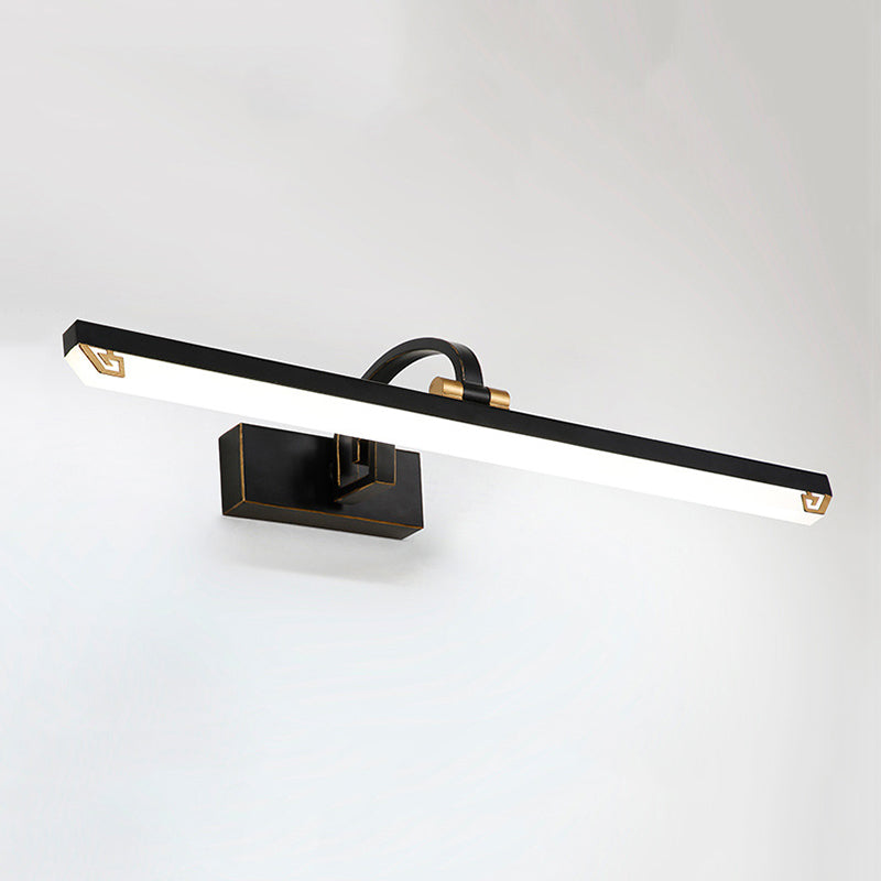 Vintage Simplicity Rectangle Vanity Light Fixture Acrylic Wall Lighting Fixtures for Bathroom