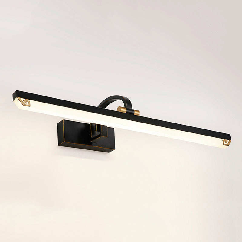 Vintage Simplicity Rectangle Vanity Light Fixture Acrylic Wall Lighting Fixtures for Bathroom