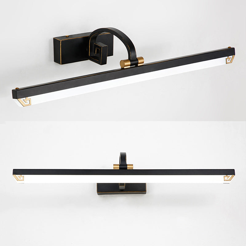 Vintage Simplicity Rectangle Vanity Light Fixture Acrylic Wall Lighting Fixtures for Bathroom