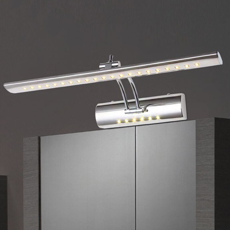 Modern Simplicity Elongated Vanity Light Fixture Stainless Steel Wall Lighting Fixtures for Bathroom