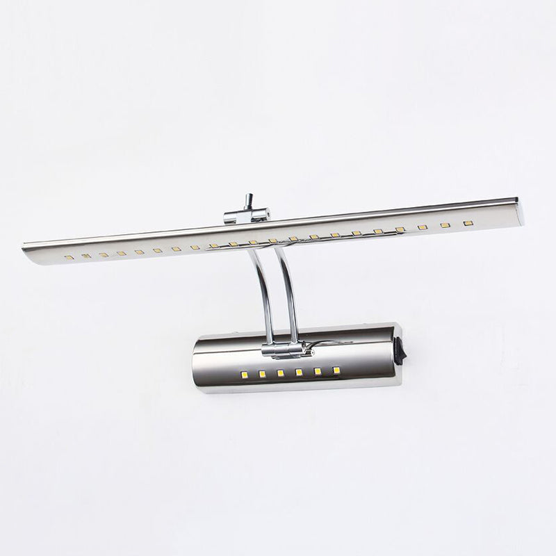 Modern Simplicity Elongated Vanity Light Fixture Stainless Steel Wall Lighting Fixtures for Bathroom