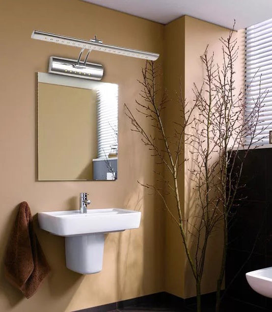 Simplicité moderne Vanité allongée Aménagement d'éclairage mural en acier inoxydable pour salle de bain