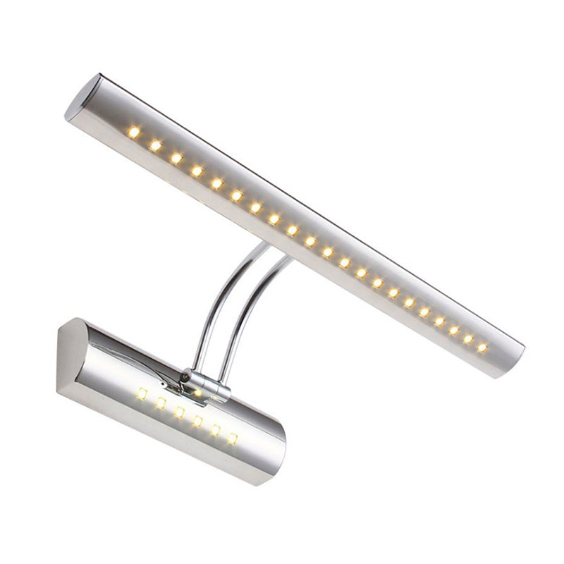 Modern Simplicity Elongated Vanity Light Fixture Stainless Steel Wall Lighting Fixtures for Bathroom