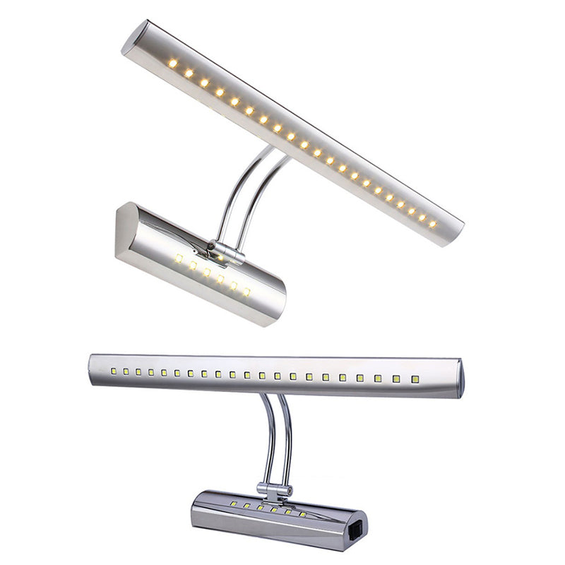 Modern Simplicity Elongated Vanity Light Fixture Stainless Steel Wall Lighting Fixtures for Bathroom