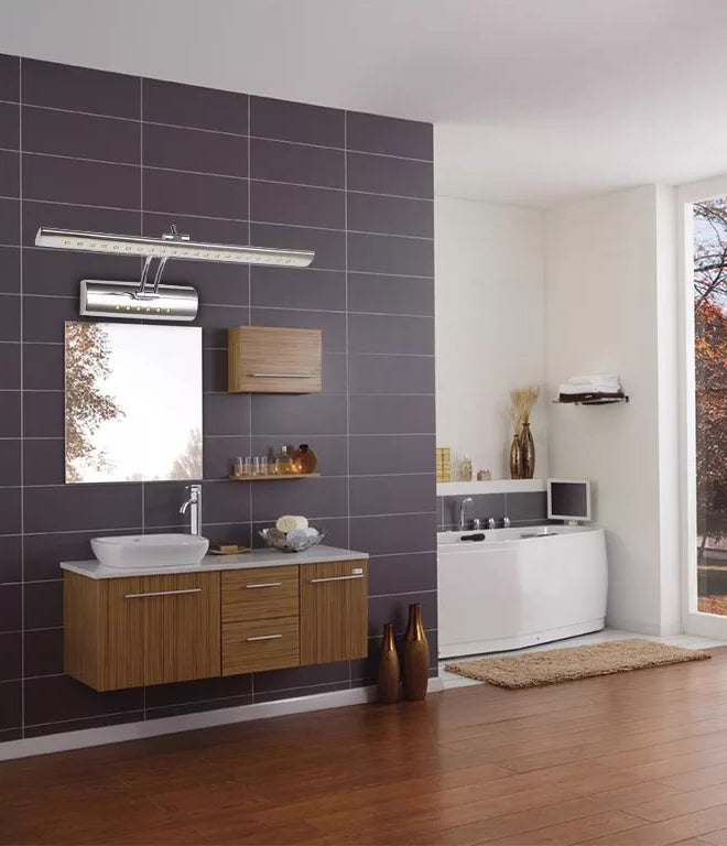 Modern Simplicity Elongated Vanity Light Fixture Stainless Steel Wall Lighting Fixtures for Bathroom