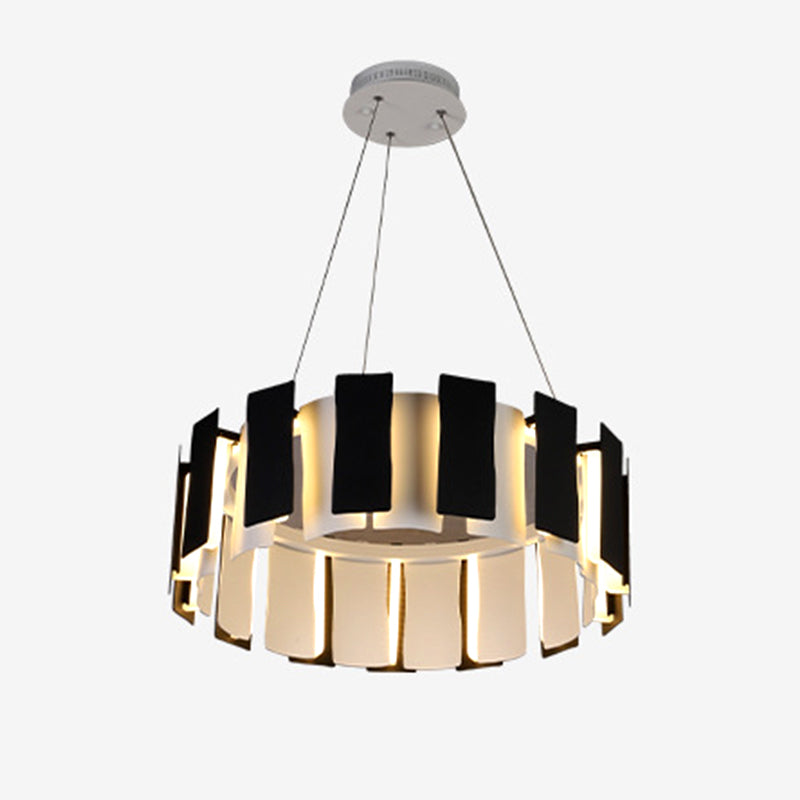 Circular Bernero Candelier Luz Luz Led Metal LED contemporáneo Kit de luz colgante en negro