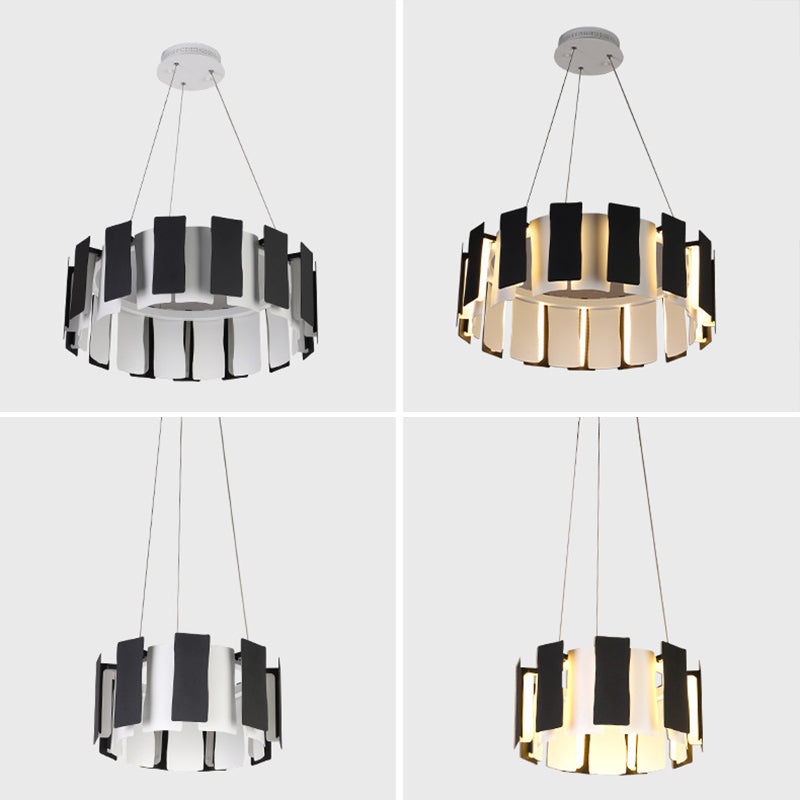 Circular Bernero Candelier Luz Luz Led Metal LED contemporáneo Kit de luz colgante en negro