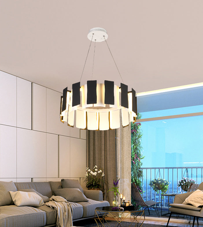 Circular Bernero Candelier Luz Luz Led Metal LED contemporáneo Kit de luz colgante en negro