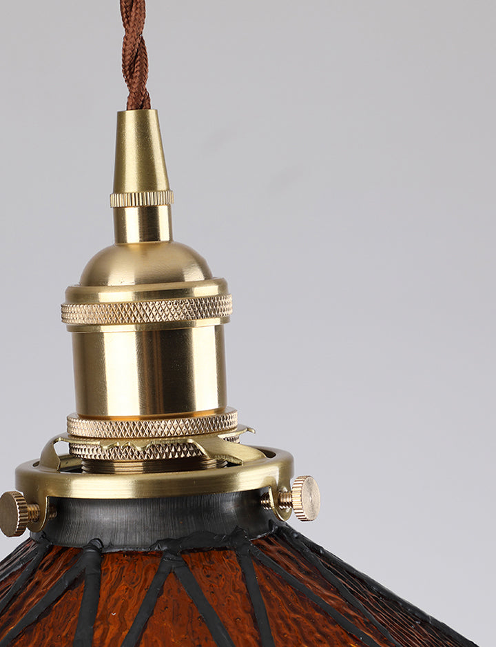 Icy Clear Glass Hanging Lamp Geometric Pattern 1 Light Bowl Tiffany-Style Pendant Light Fixture