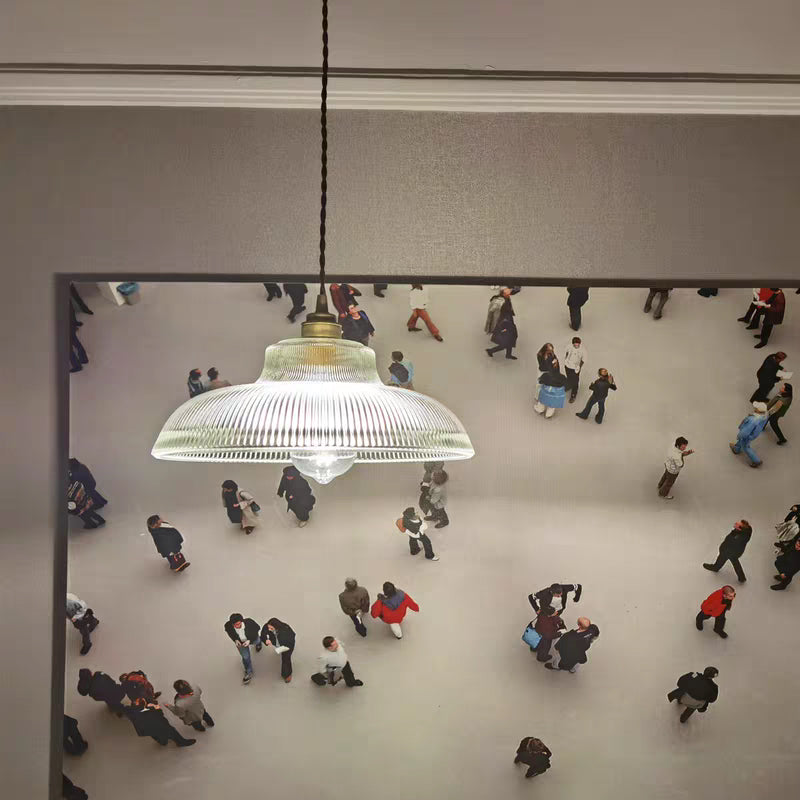 Retro Industrial 1 Light Anhänger Prismatische Klarglas Kuppel Anhängerlampe für Coffeeshop