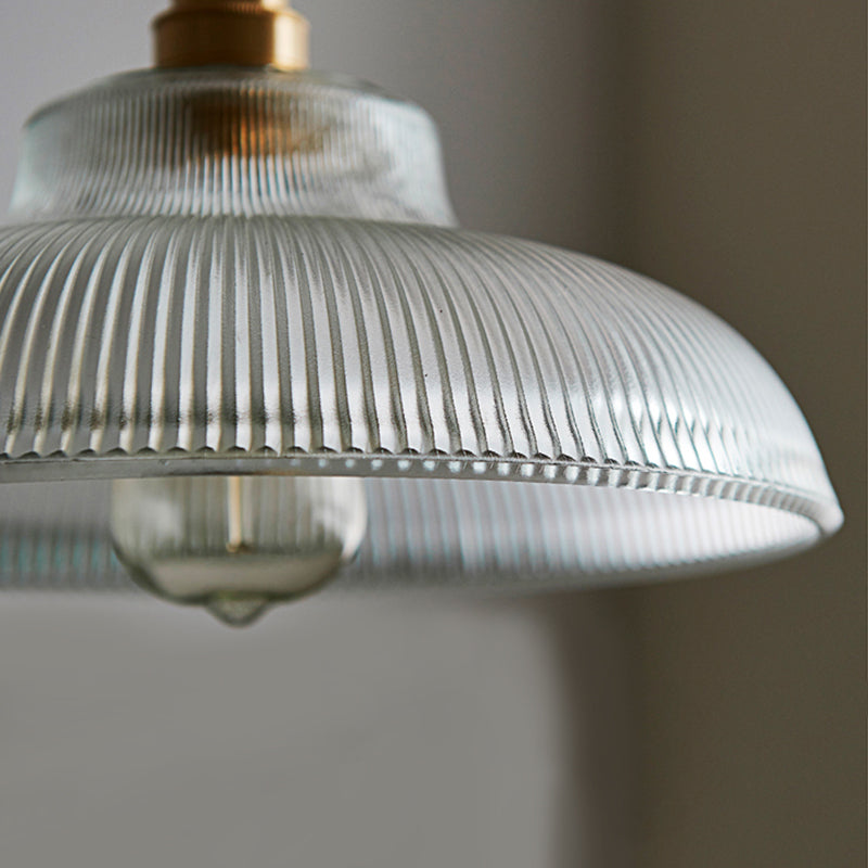 Retro Industrial 1 Light Anhänger Prismatische Klarglas Kuppel Anhängerlampe für Coffeeshop