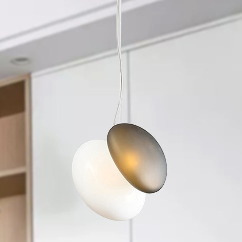 Lámpara colgante apilada de vidrio blanco contemporáneo 1 cabezal que colgaba la luz del techo para el comedor