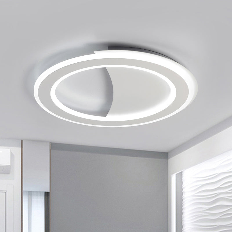 Metall-Halo-Ring-LED-Unterputzleuchte, moderne Deckenleuchte in Schwarz/Weiß mit warmem/weißem Licht/dritter Gang