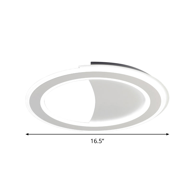Metall-Halo-Ring-LED-Unterputzleuchte, moderne Deckenleuchte in Schwarz/Weiß mit warmem/weißem Licht/dritter Gang