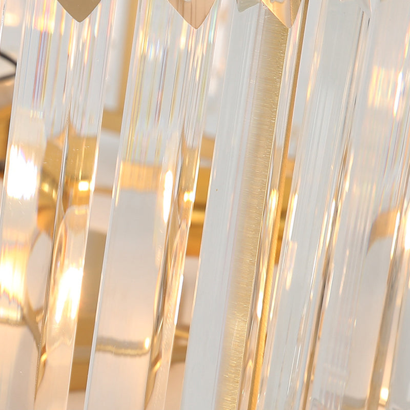 Soporte de techo de LED de cristal cilíndrico en estilo conciso moderno Luz de techo de hierro forjado con sombra acrílica