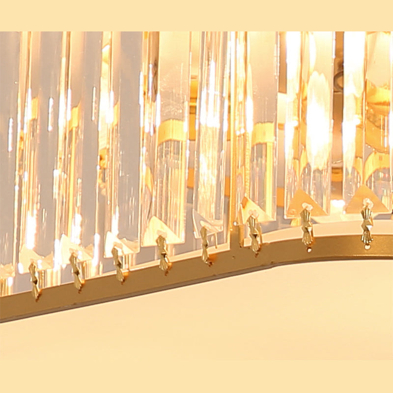 Soporte de techo de LED de cristal cilíndrico en estilo conciso moderno Luz de techo de hierro forjado con sombra acrílica