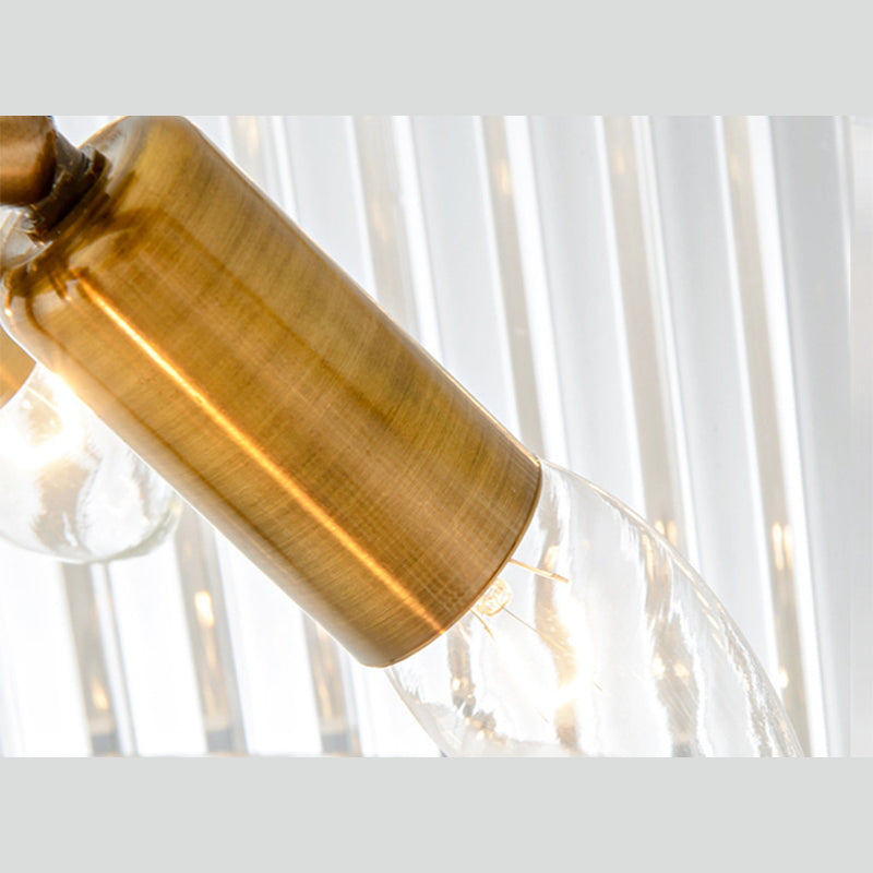 Soporte de techo de LED de cristal cilíndrico en estilo conciso moderno Luz de techo de hierro forjado con sombra acrílica